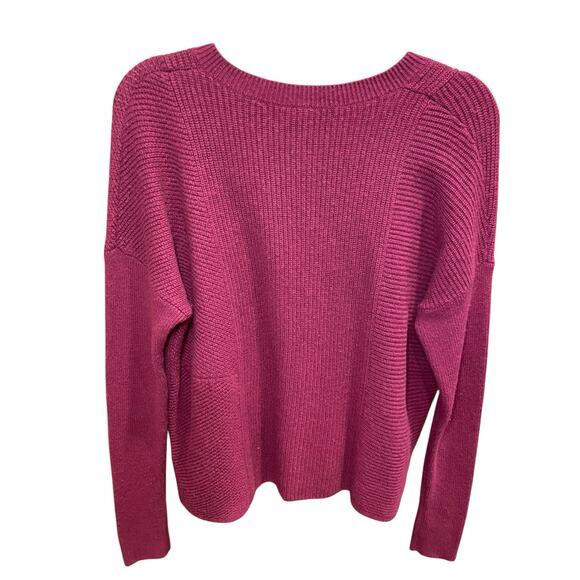 Athleta Women Medium Mulberry Turin Wool Cashmere Sweater Knit Purple Textured - Picture 8 of 12